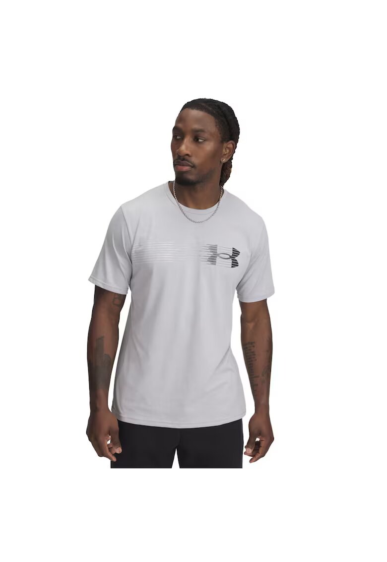 Under Armour Tricou din amestec de bumbac cu imprimeu logo - Gri