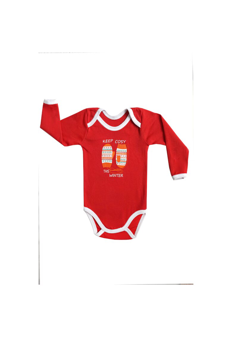 Uniconf Body bebelusi din bumbac CB110 - rosu - 6 luni