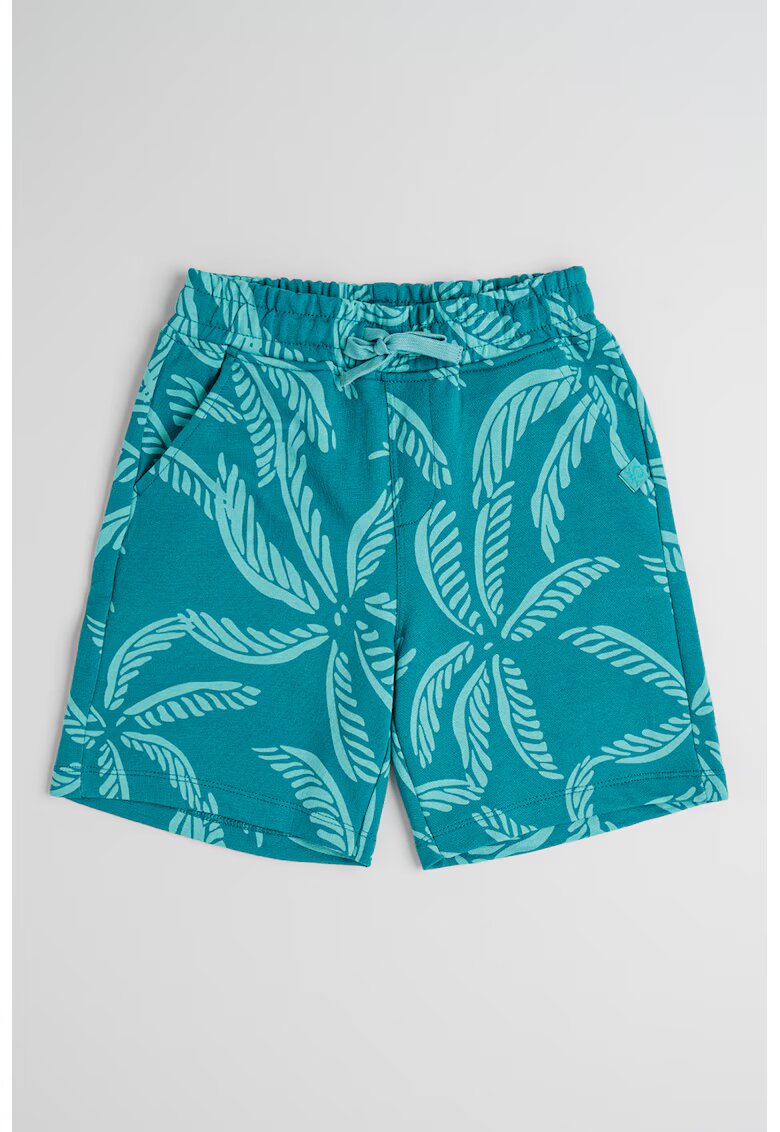 United Colors of Benetton Bermude din bumbac cu imprimeu tropical - Verde persan