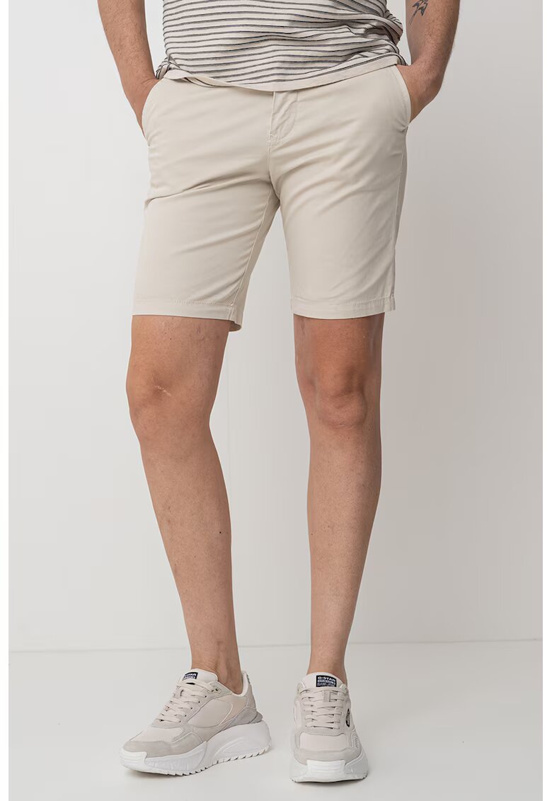 United Colors of Benetton Bermude uni chino - Alb/Alb murdar