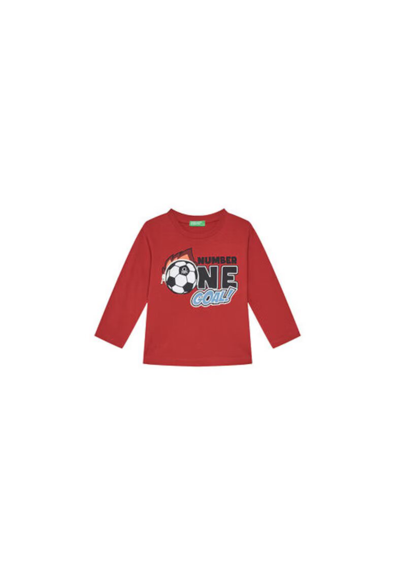 United Colors of Benetton Bluza Baieti - Rosu - 100% bumbac organic -