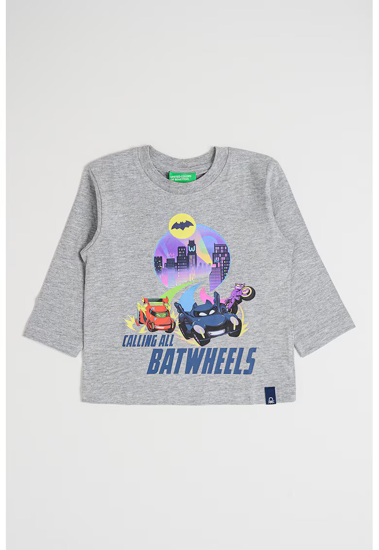 United Colors of Benetton Bluza cu model grafic - Gri deschis melange