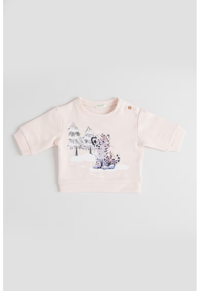 United Colors of Benetton Bluza de trening cu imprimeu grafic - Piersica