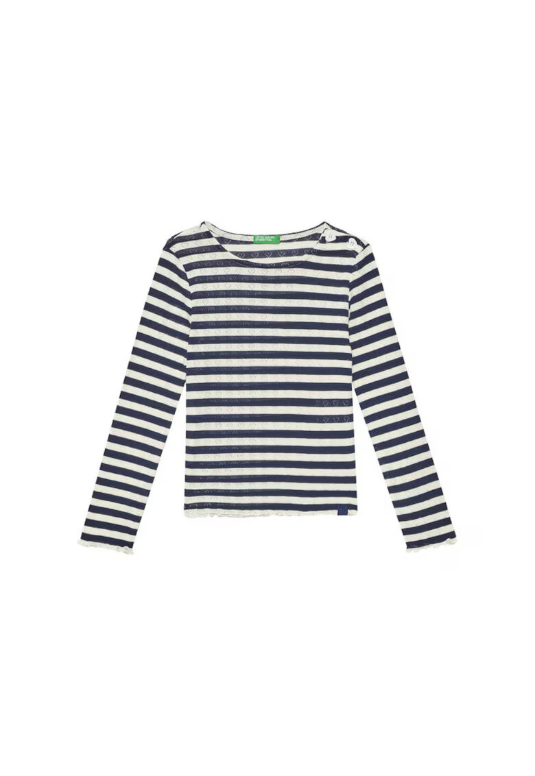 United Colors of Benetton Bluza fete 33LQC10OM - Bumbac/Poliester - Bleumarin - Bleumarin
