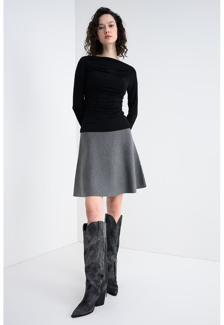 United Colors of Benetton Bluza slim-fit din modal cu model uni - Negru