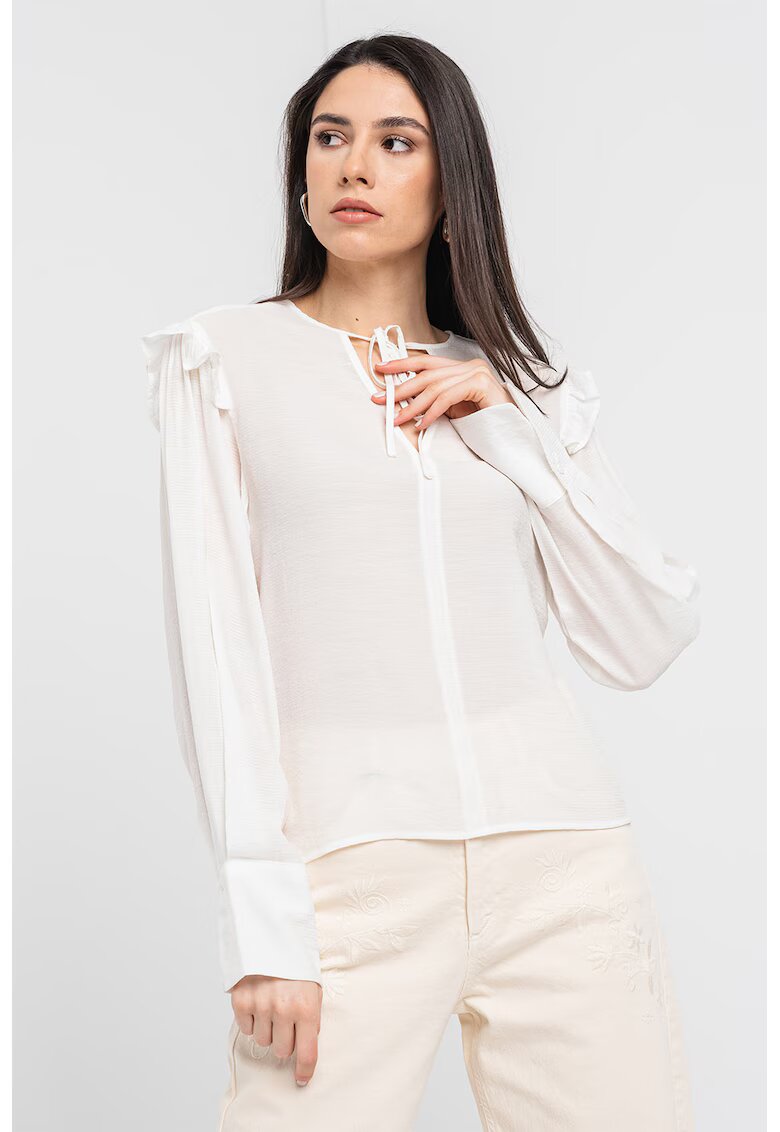 United Colors of Benetton Bluza-tunica vaporoasa - Alb