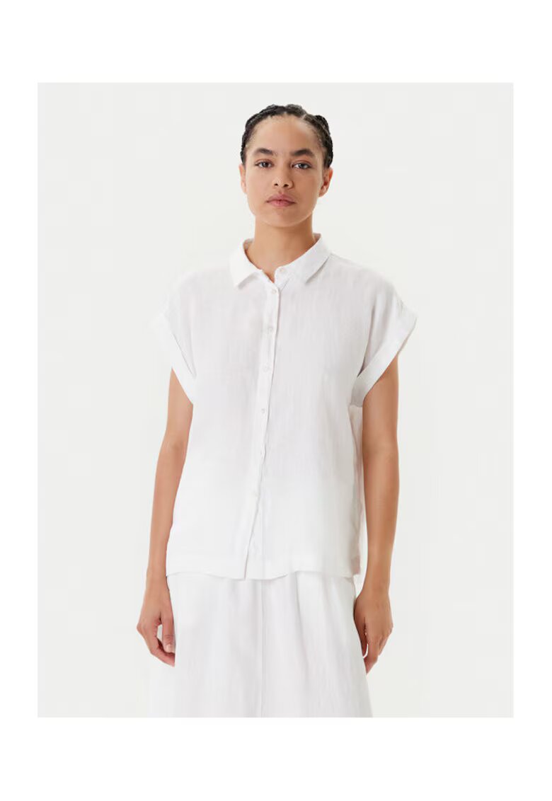 United Colors of Benetton Camasa dama 5BMLDQ06V - In - Alb - Alb