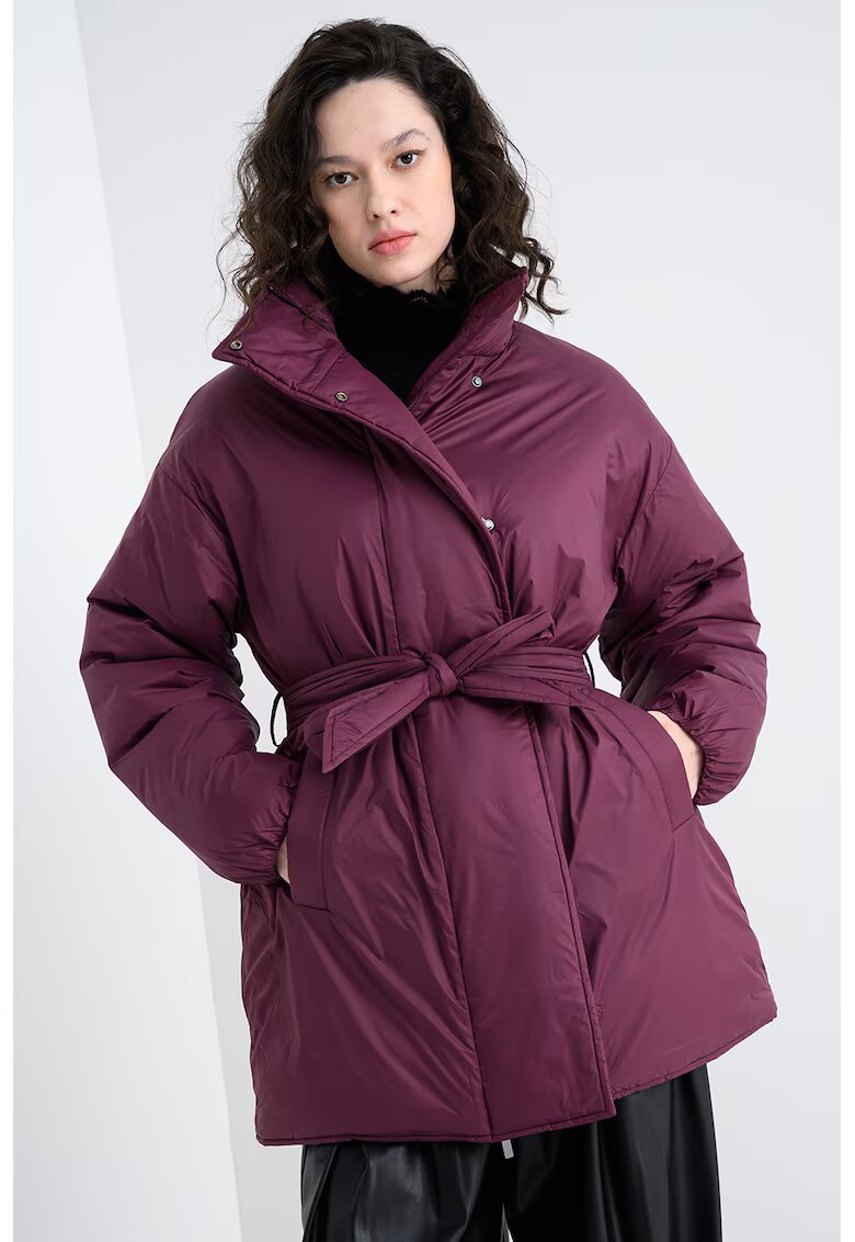 United Colors of Benetton Geaca matlasata cu cordon - Violet tyrian