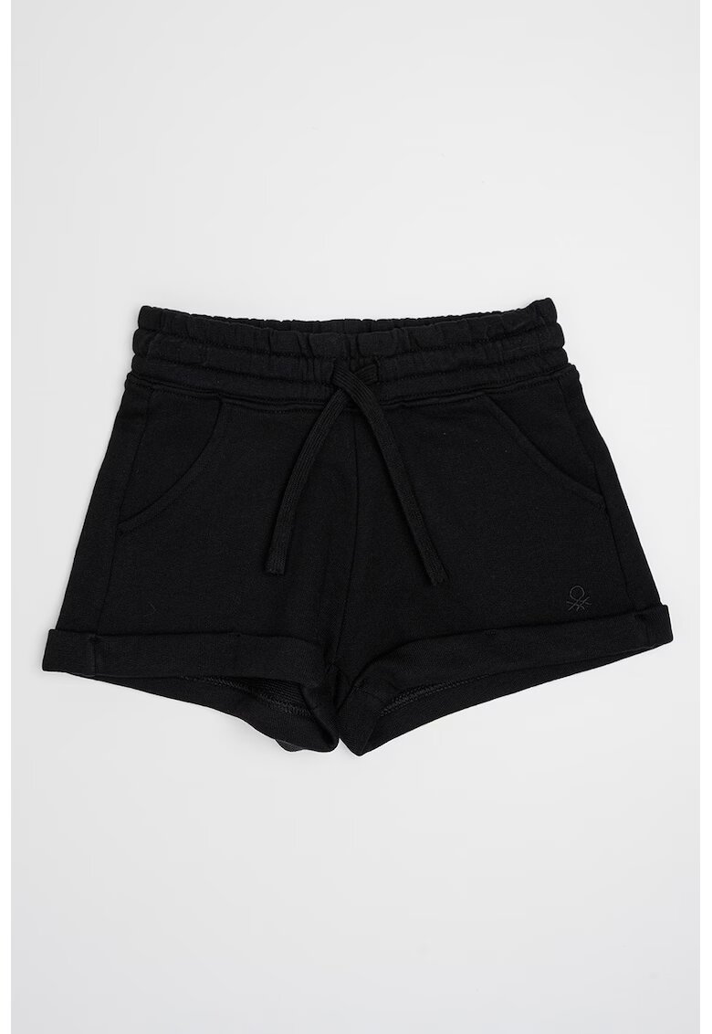 United Colors of Benetton Pantaloni scurti cu snur de ajustare in talie - Negru