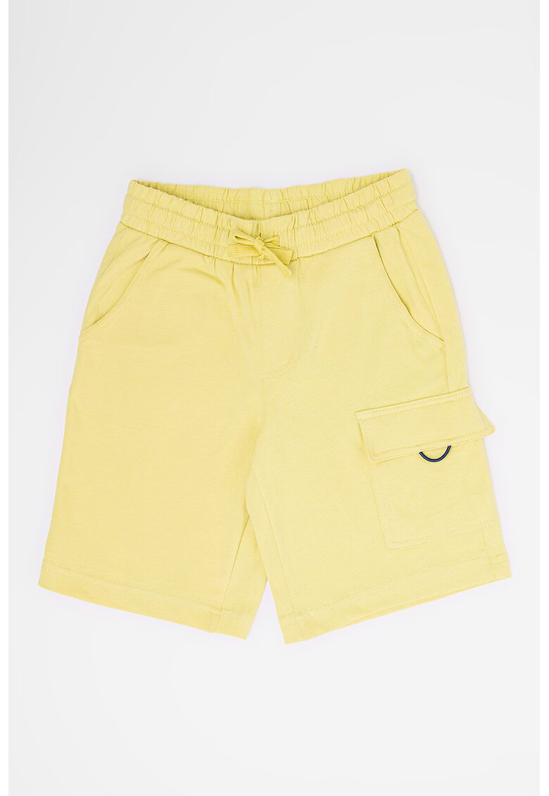 United Colors of Benetton Pantaloni scurti de bumbac cu buzunare - Galben pal