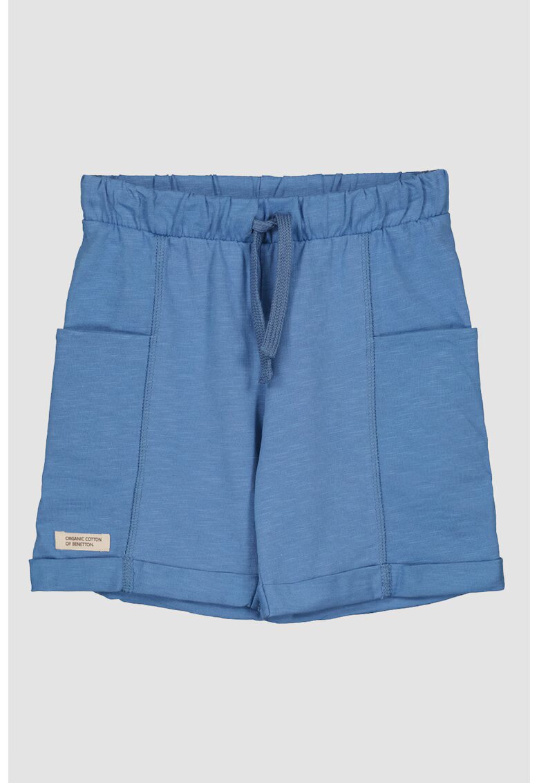 United Colors of Benetton Pantaloni scurti de bumbac cu buzunare laterale - Albastru lavanda