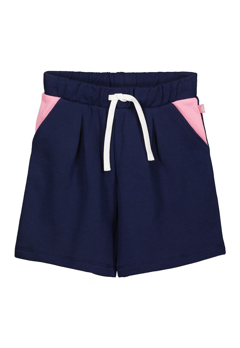 United Colors of Benetton Pantaloni scurti de bumbac cu buzunare laterale - Roz/Bleumarin