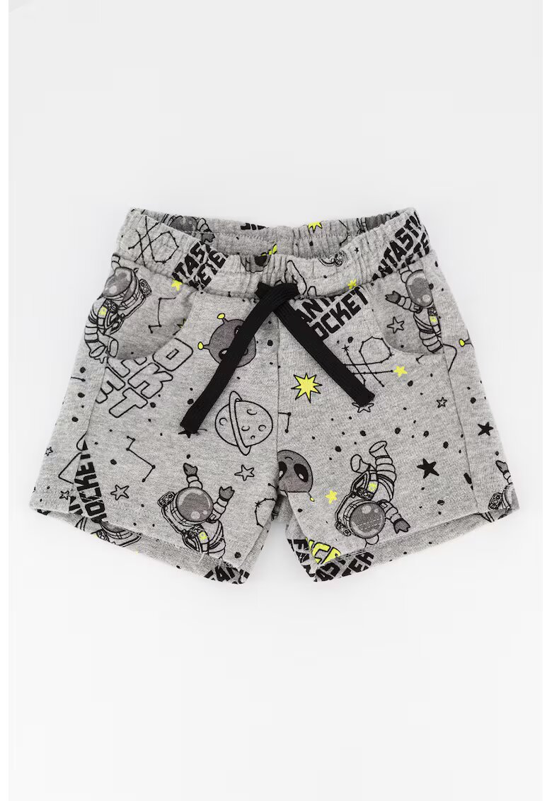 United Colors of Benetton Pantaloni scurti de bumbac cu imprimeu - Gri melange
