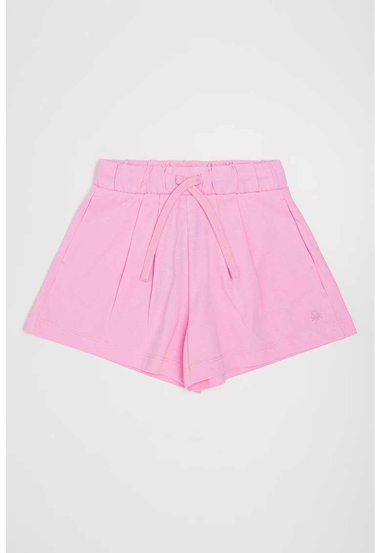 United Colors of Benetton Pantaloni scurti de bumbac cu snur de ajustare - Roz