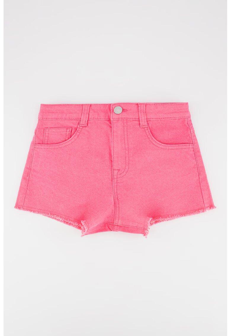 United Colors of Benetton Pantaloni scurti din denim cu terminatii nefinisate - Roz