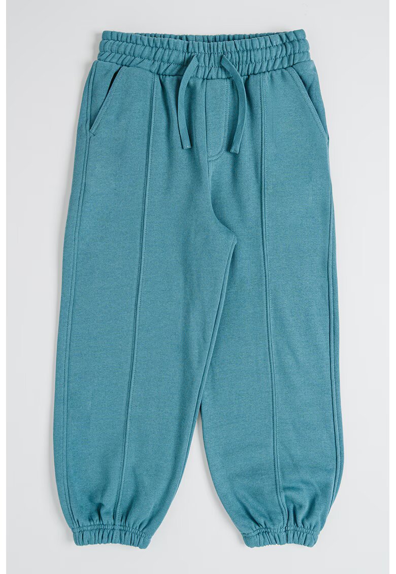 United Colors of Benetton Pantaloni uni de trening cu snur - Verde aquamarin