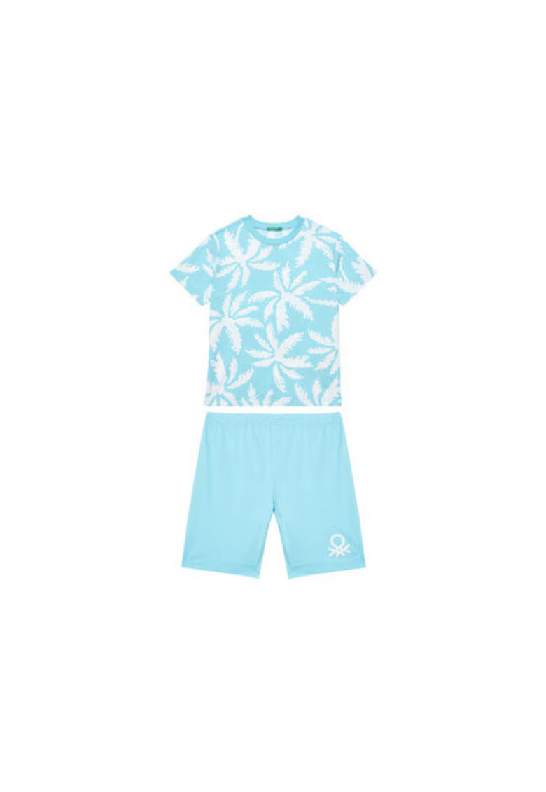 United Colors of Benetton Pijama baieti 3X0Y0P08Q - Bumbac - Albastru - Albastru