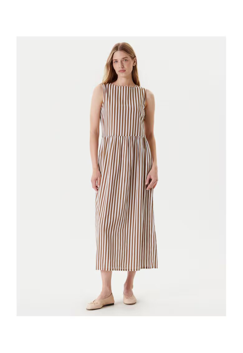 United Colors of Benetton Rochie de vara dama 48I5DV0BK - Bumbac/In - Bej - Bej
