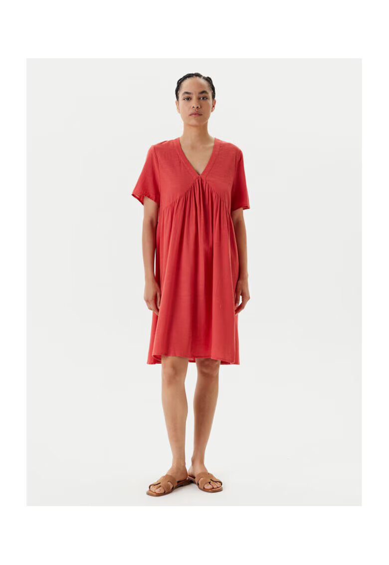 United Colors of Benetton Rochie de vara dama 4PQNDV0BS - Viscoza/Bumbac - Rosu - Rosu