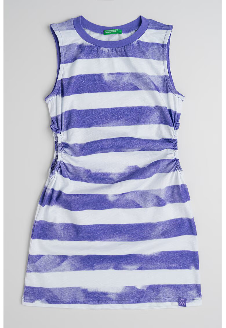 United Colors of Benetton Rochie din bumbac cu decupaje laterale - Alb/Ametist