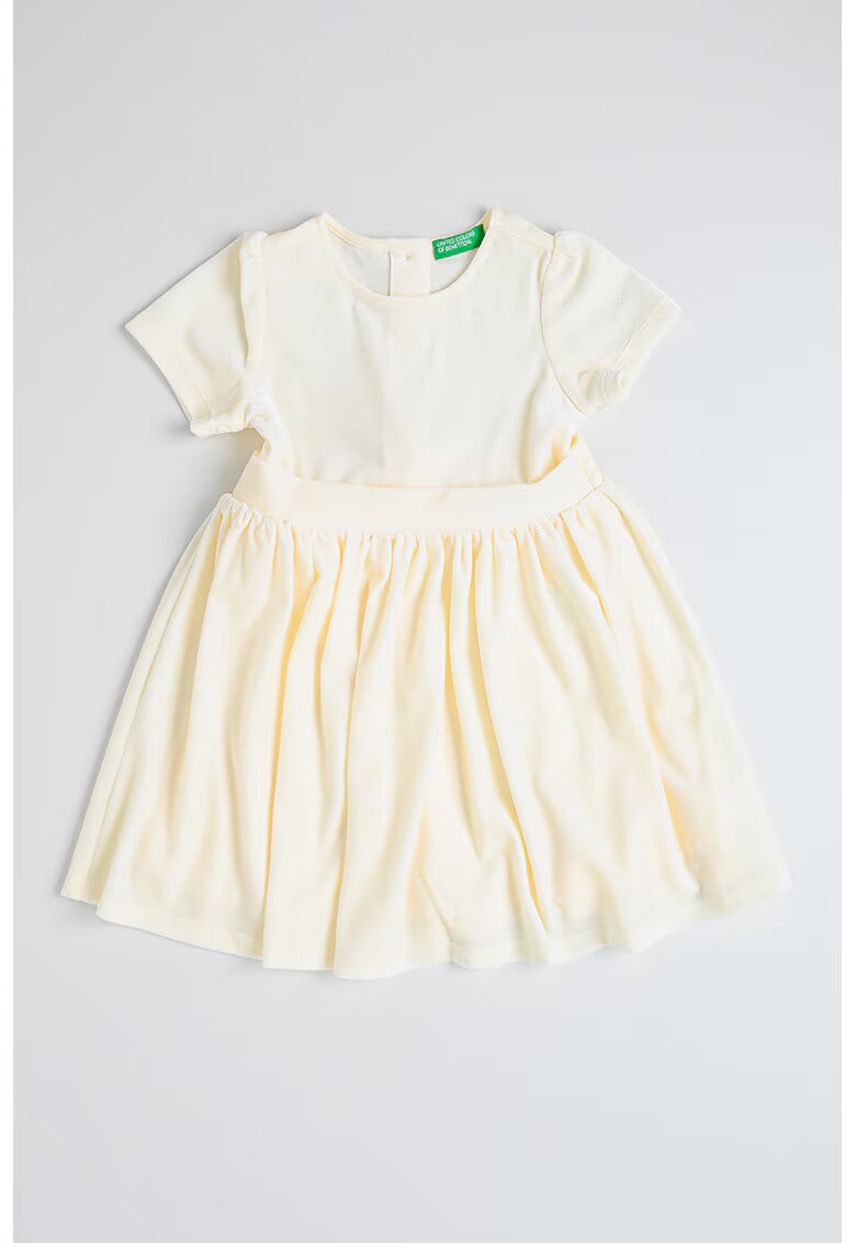 United Colors of Benetton Rochie evazata cu cordon in talie - Alb fildes