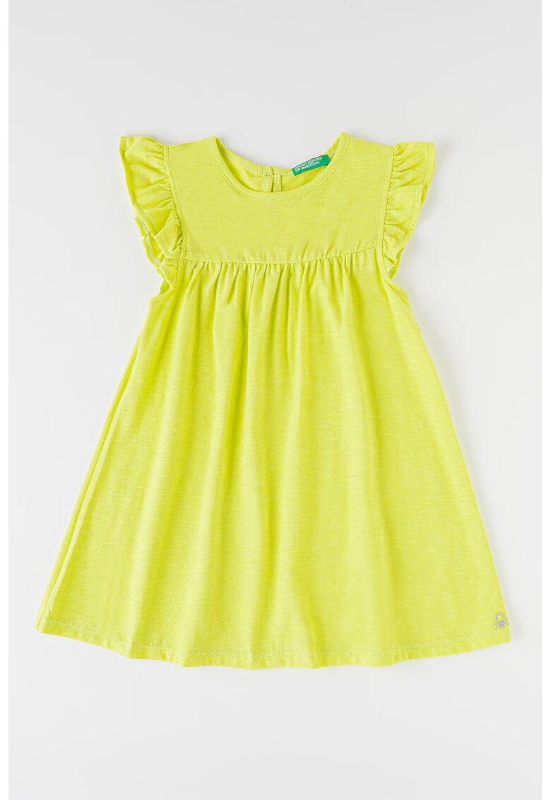 United Colors of Benetton Rochie evazata de bumbac - Verde fistic