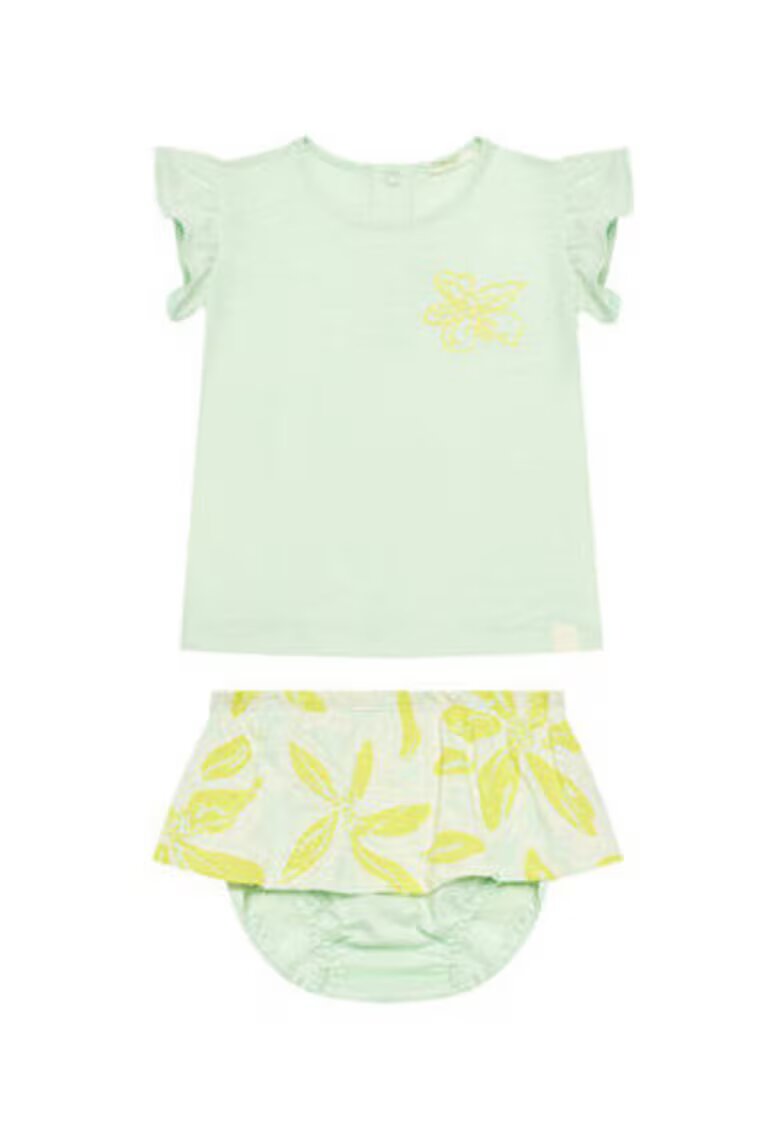United Colors of Benetton Set tricou si pantaloni scurti fete 3O7SAK015 - Bumbac - Bej