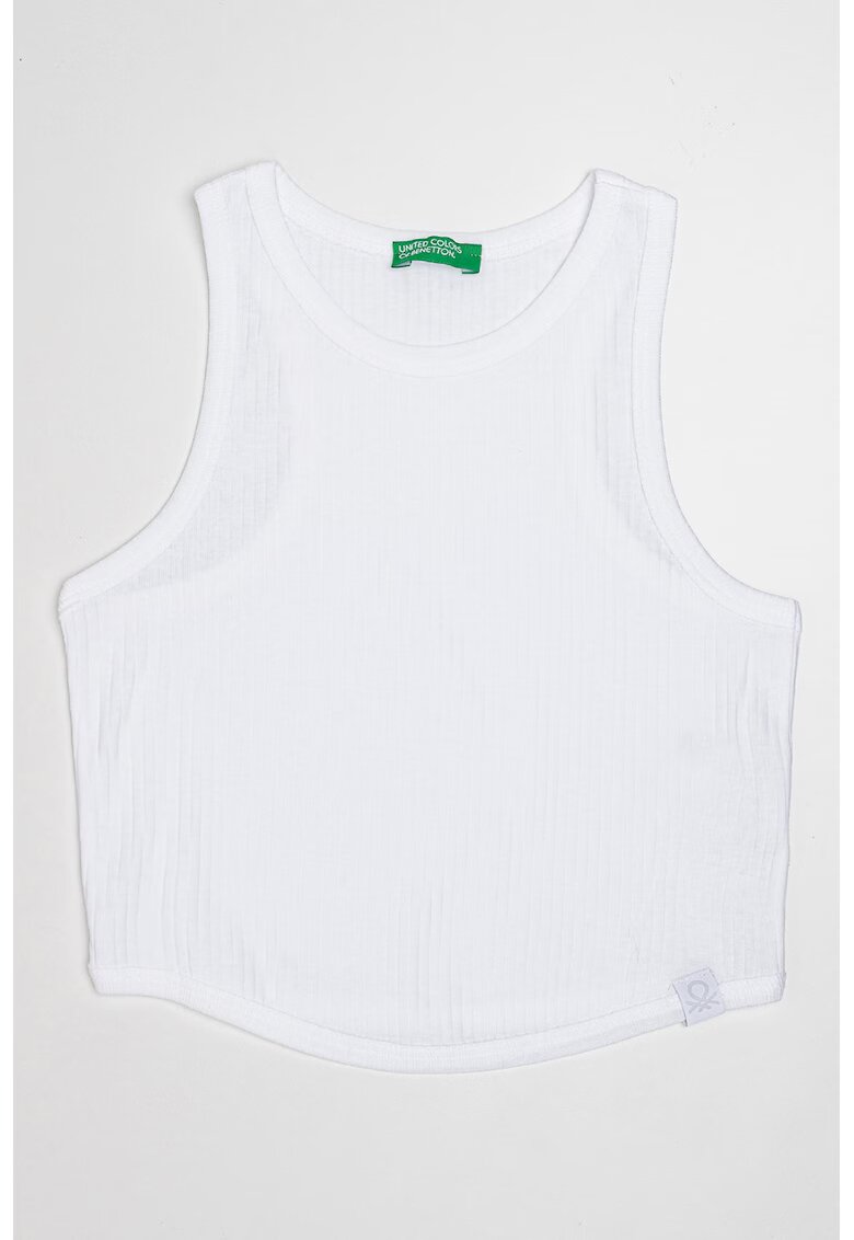 United Colors of Benetton Top crop striat - Alb/Verde