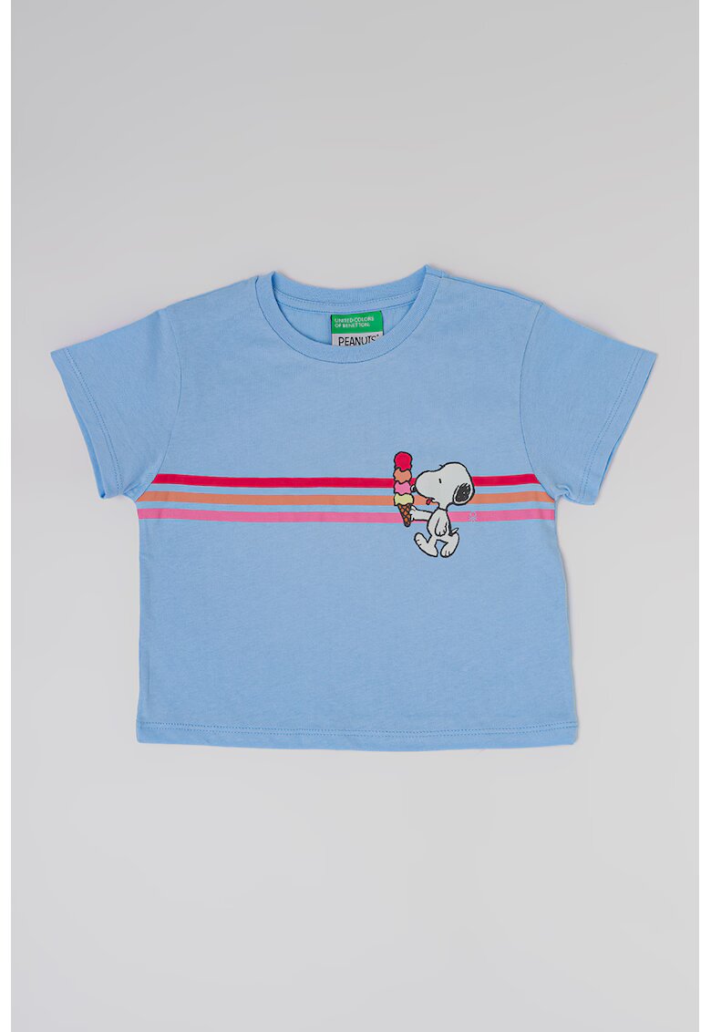United Colors of Benetton Tricou cu imprimeu grafic - Albastru pastel