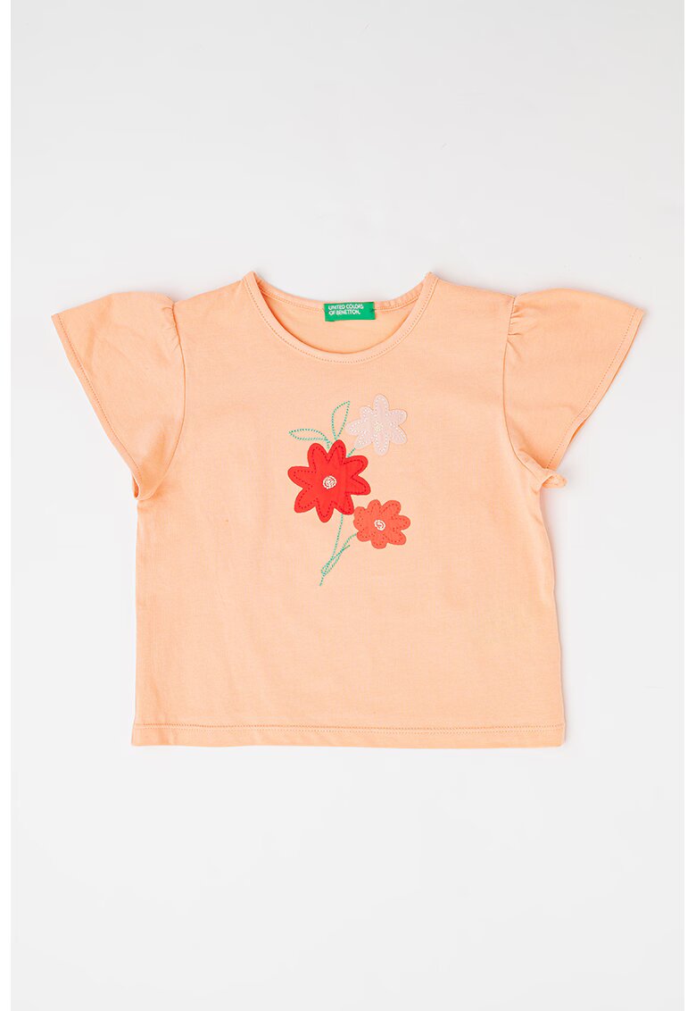 United Colors of Benetton Tricou cu maneci butterfly - Portocaliu