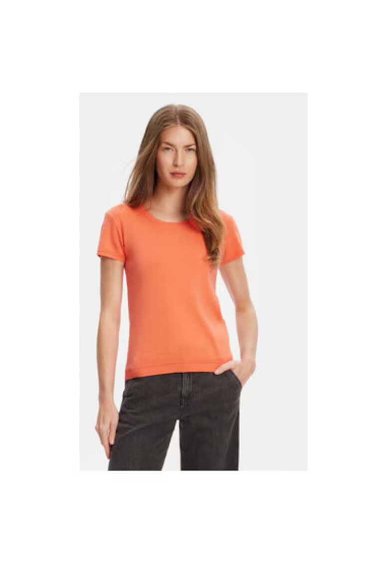 United Colors of Benetton Tricou dama 1091D1M10 - Bumbac - Portocaliu - Portocaliu
