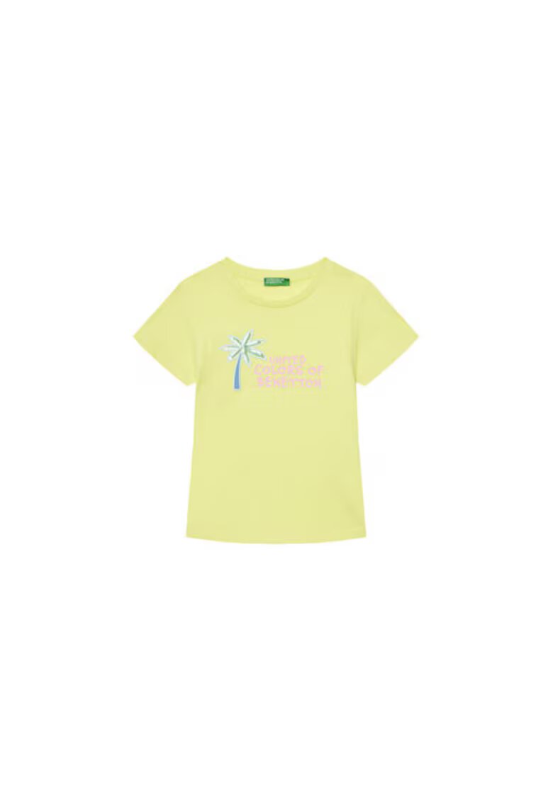 United Colors of Benetton Tricou pentru fete 3I1XG10JB - Bumbac - Galben - Galben