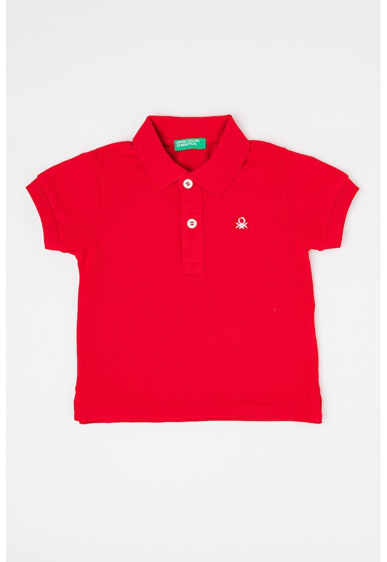 United Colors of Benetton Tricou polo de bumbac pique - Rosu