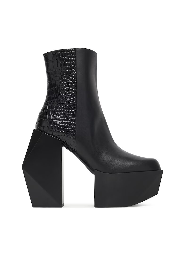 United Nude Botine dama Black III - piele naturala - negru