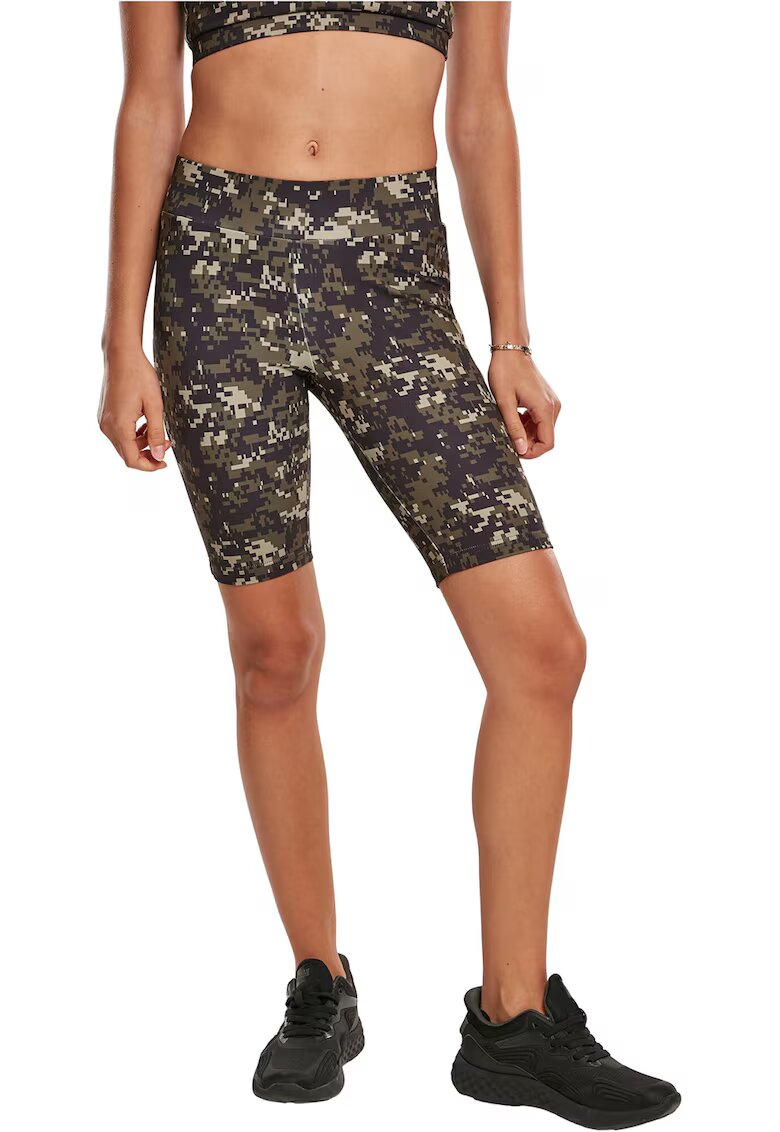 Urban Classics Colanti scurti cu model camuflaj - Maro/Kaki