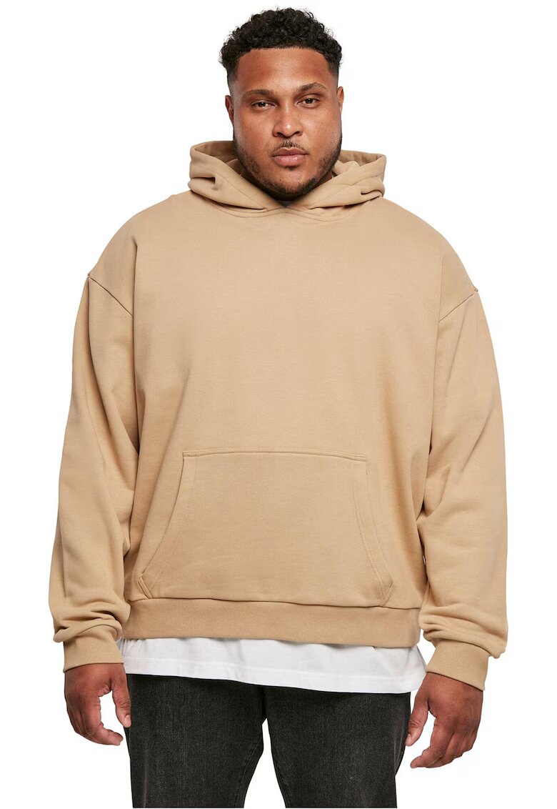 Urban Classics Hanorac de bumbac cu buzunar kangaroo - Bej inchis