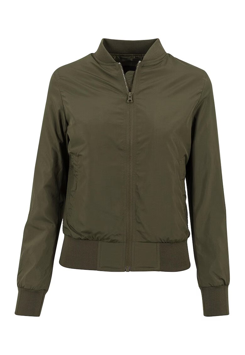 Urban Classics Jacheta bomber usoara cu buzunare oblice - Verde inchis