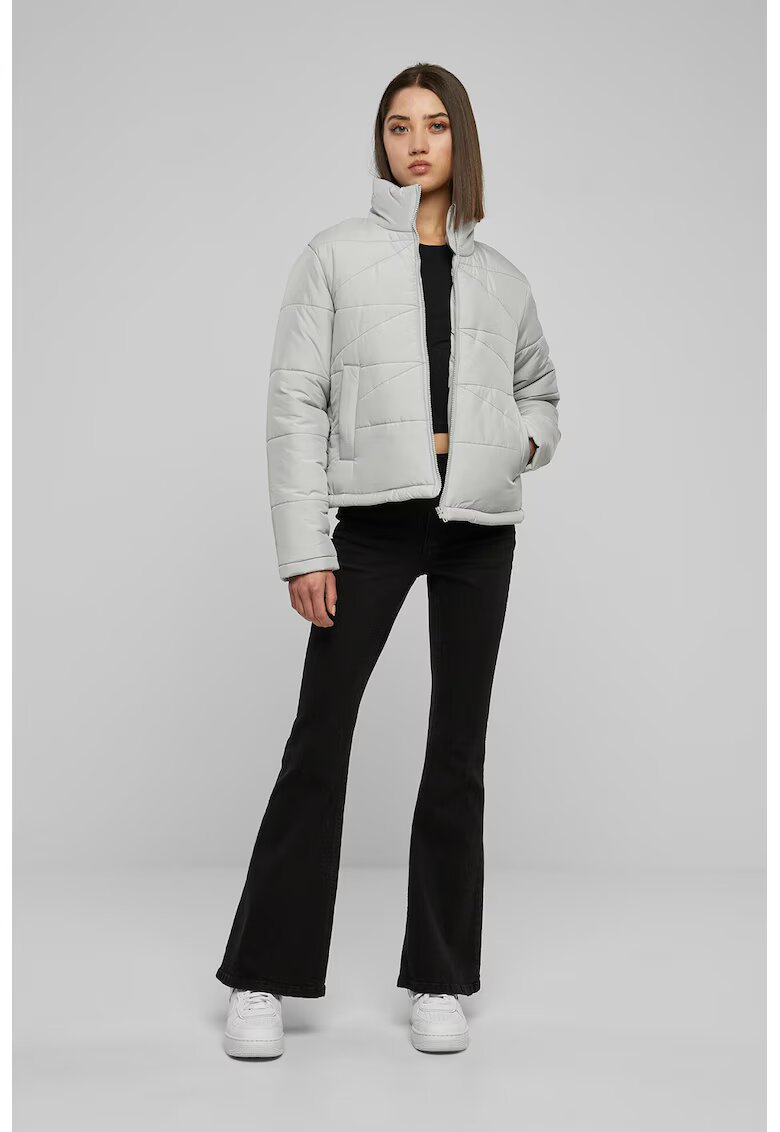 Urban Classics Jacheta regular-fit cu fermoar - Gri deschis
