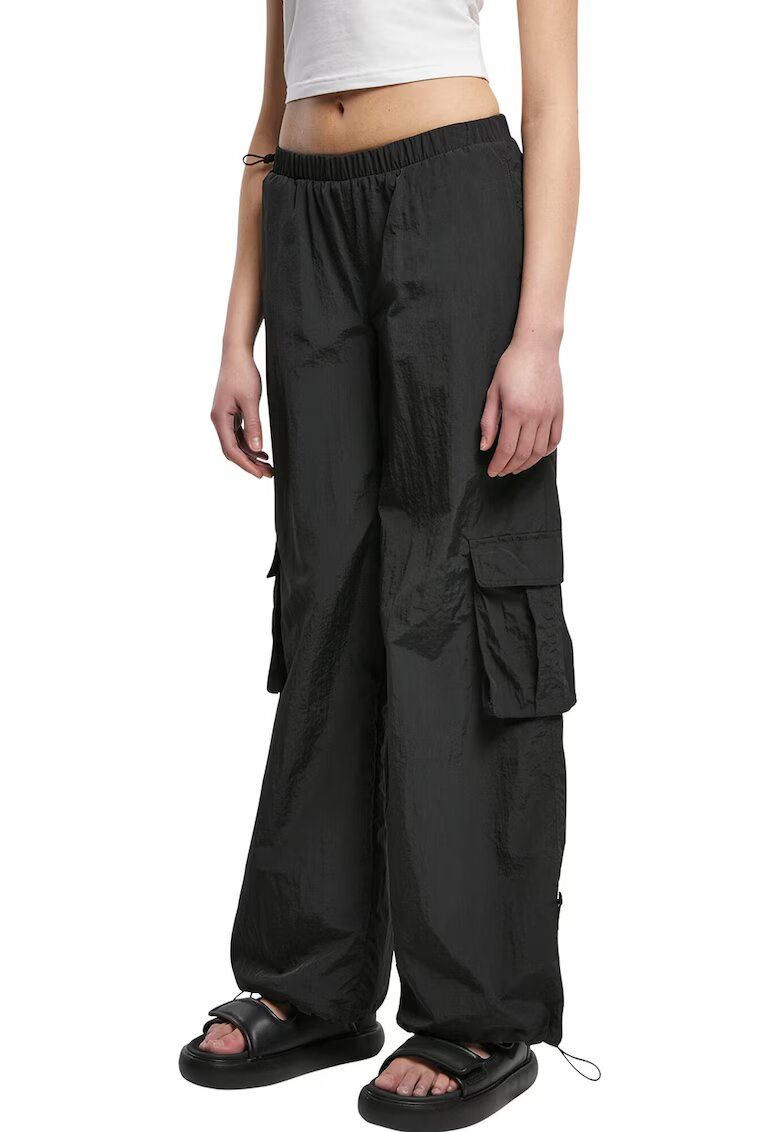 Urban Classics Pantaloni cargo cu talie medie - Negru