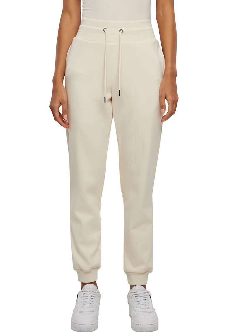 Urban Classics Pantaloni de trening cu snur de ajustare si talie inalta - Bej