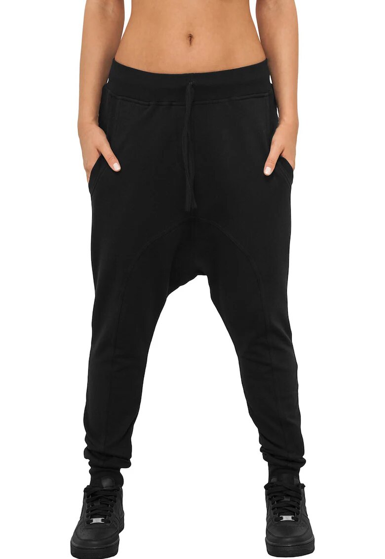 Urban Classics Pantaloni de trening cu talie joasa - Negru