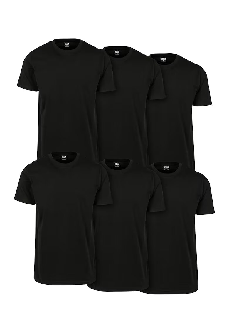 Urban Classics Set de 6 tricouri regular fit - Negru