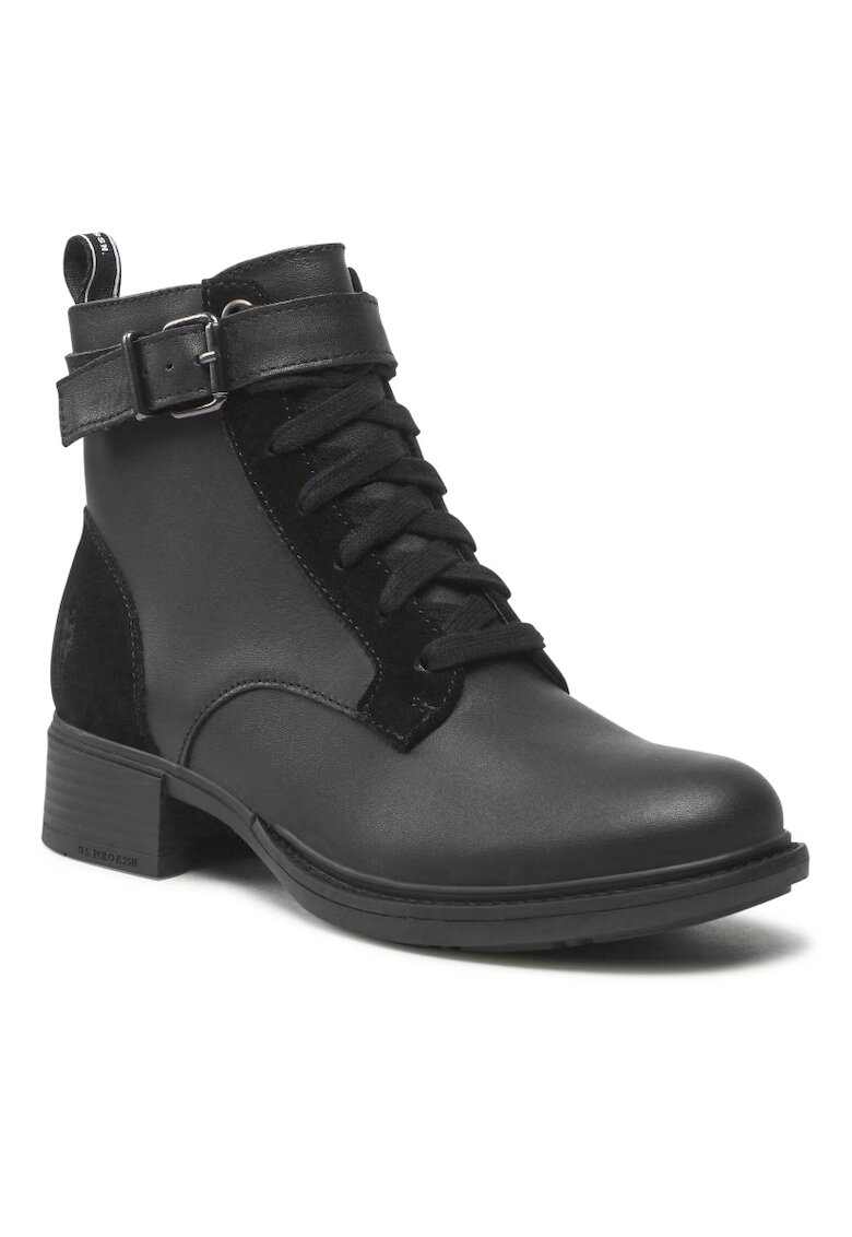 US Polo ASSN Botine dama - 301517290 - Piele naturala - Negru - Negru