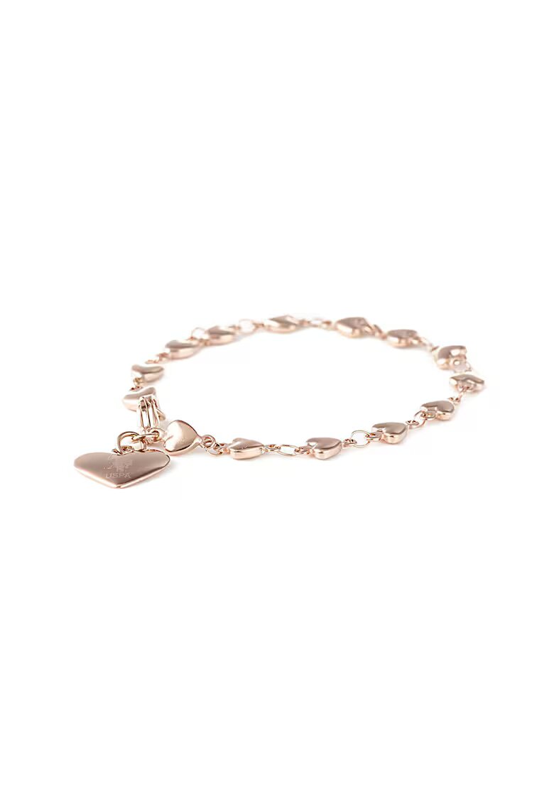 US Polo ASSN Bratara cu pandantiv in forma de inima - Auriu rose