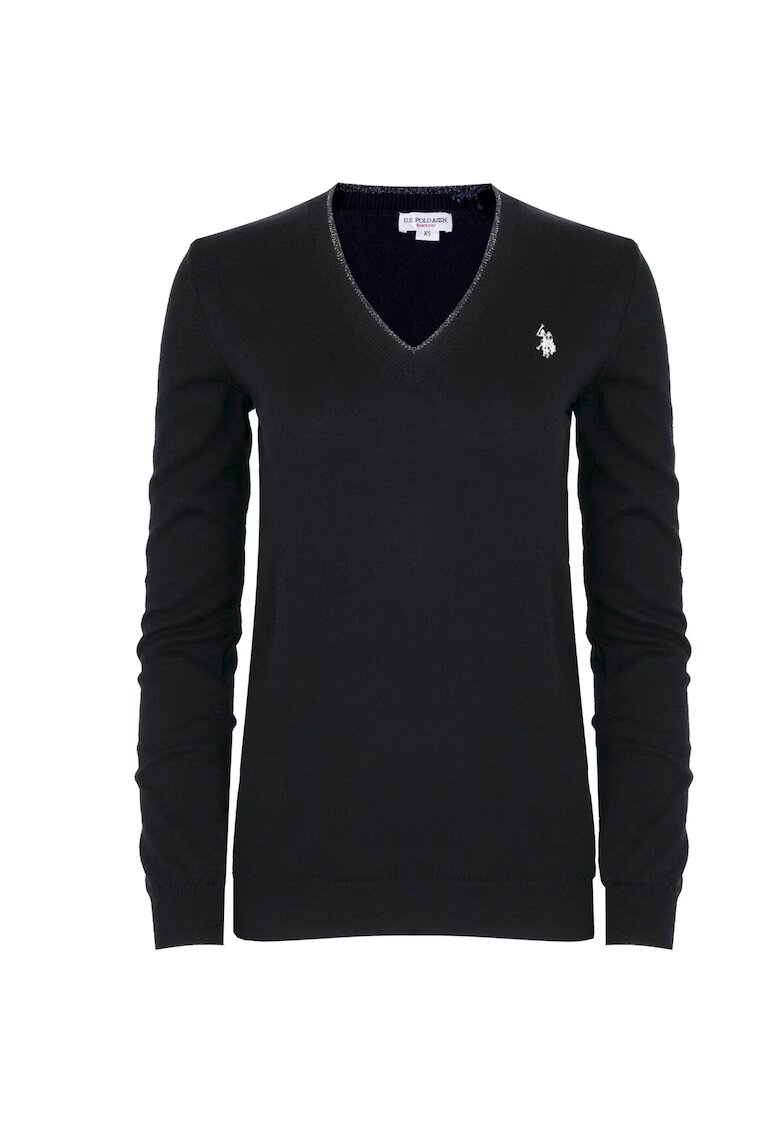 US Polo ASSN Pulover dama MIA 373 - U.S Polo Assn - Bumbac/Casmir - Negru