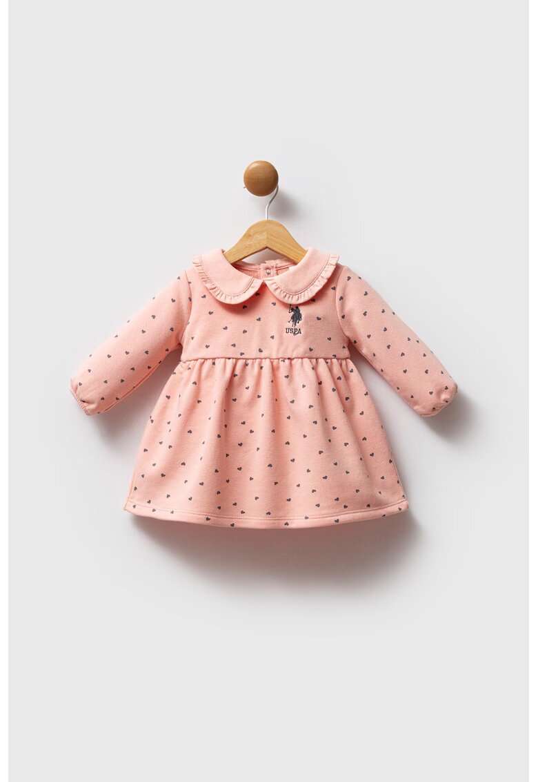 US Polo ASSN Rochie cu guler Peter Pan - Roz somon