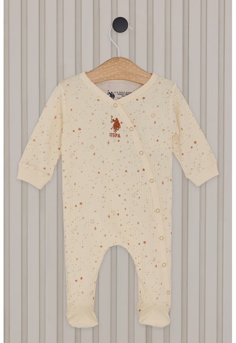US Polo ASSN Salopeta lunga de bumbac - Rosu/Bej