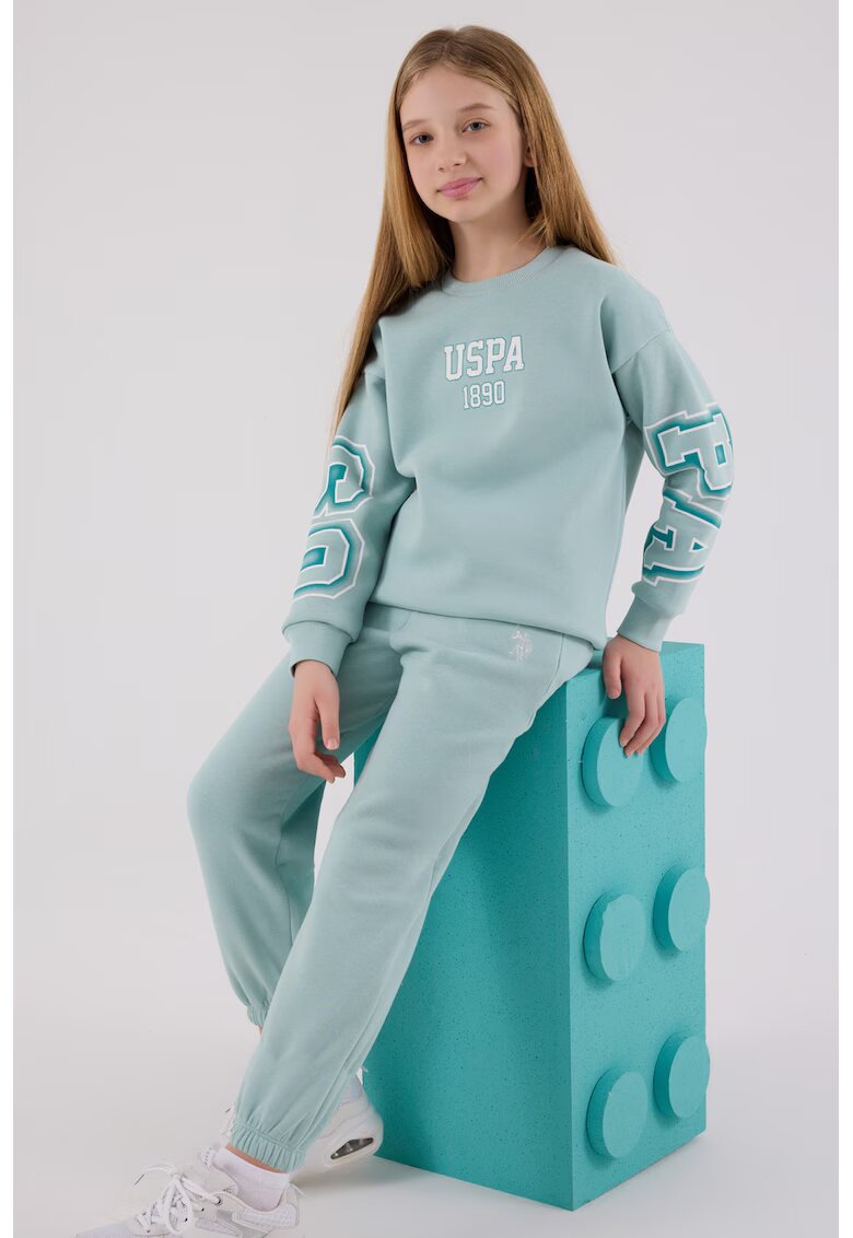 US Polo ASSN Set de bluza de trening si pantaloni de trening - 2 piese - Verde menta