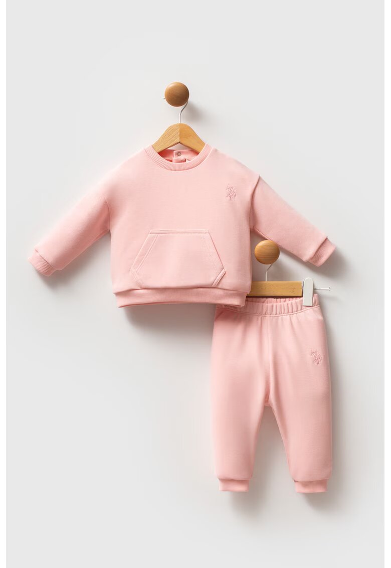 US Polo ASSN Set de bluza de trening si pantaloni de trening - Roz somon