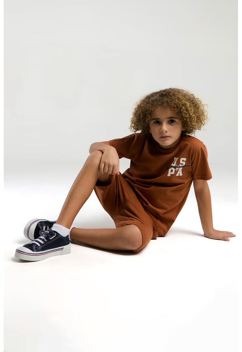 US Polo ASSN Set de imbracaminte de bumbac - 2 piese - Caramel